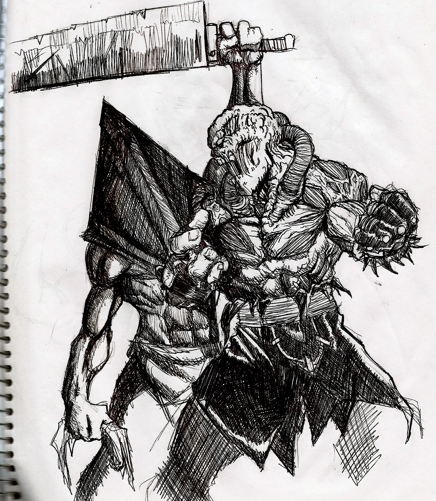 __PYRAMIDHEAD_VS_NEMESIS___by_fredvoorhees.jpg